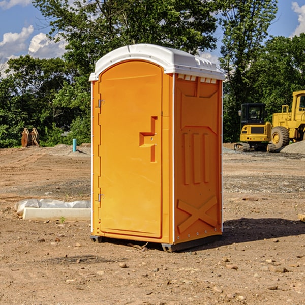 how often are the porta potties cleaned and serviced during a rental period in Lacomb